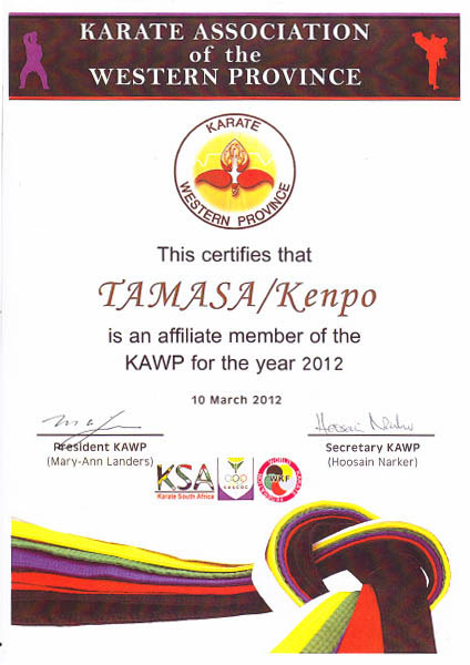 kawp 2012 - certificate